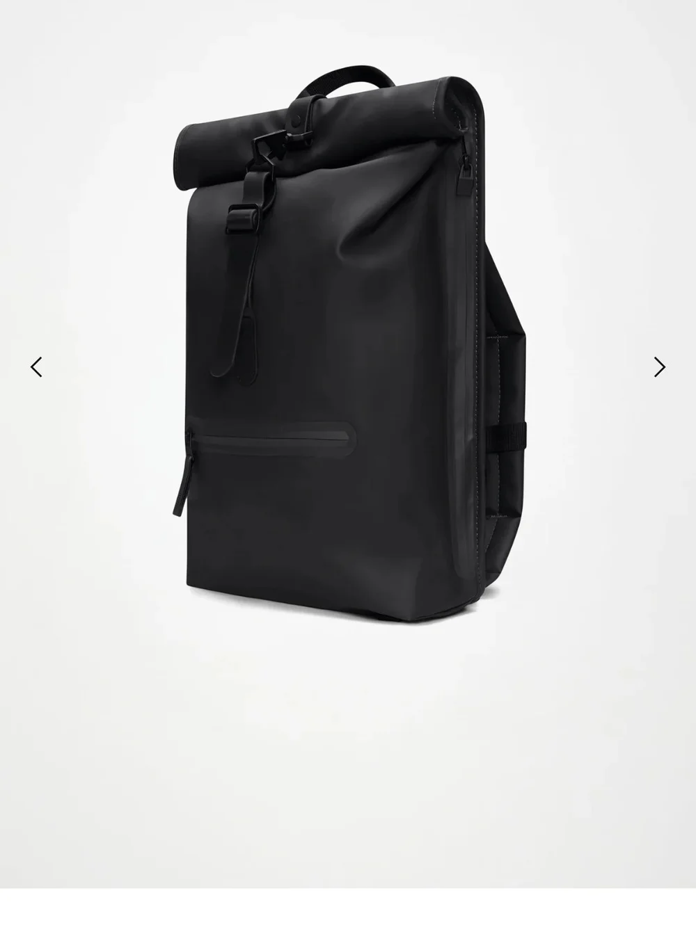 Black Roll-Top Backpack - Minimal Men’s Everyday Bag Black